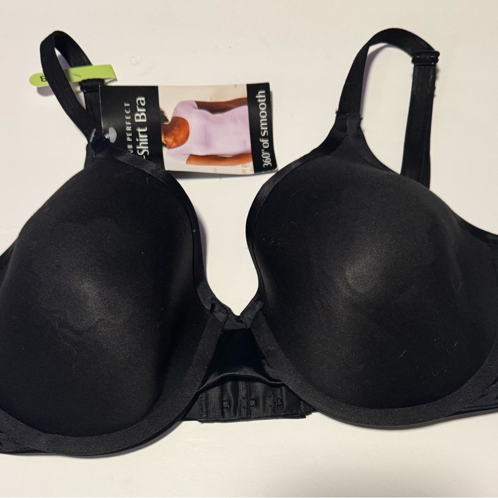 Bali T Shirt Bra 38B NEW Black Underwire Natural Shaping Smoothing & Concealing